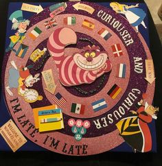 a close up of a paper plate with many different things on it and the words i'm late