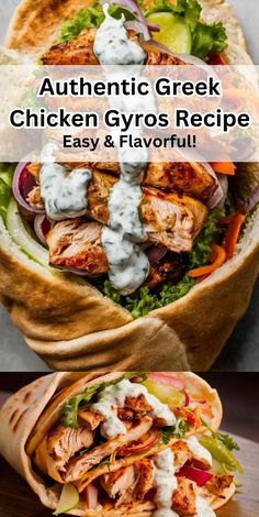 chicken gyro wrap with ranch dressing and lettuce