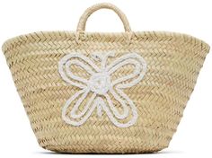 Woven raffia tote in beige. Knitting, Beige Butterfly, Woven Raffia, Color Beige, Straw Bag, Handles, Women Wear, Textiles, Tote Bag