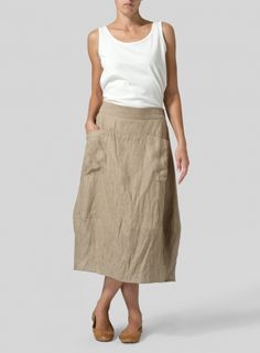 Linen Loose Lantern Skirt Linen Skirt Outfit, Lantern Skirt, Miss Me Outfits, Linen Dress Pattern, Linen Casual Dress, Linen Skirts, Vivid Linen, Aztec Fashion, Boho Style Dresses