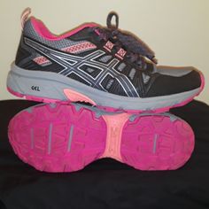 Nwot Excellent Condition Trail Running Eva Midsole Protect Feet Against Impact & Increases Rebound Rear Foot Shock Absorbance Ortholite Sockliner Offers Welcomed Pink Sneakers With Gel Cushioning And Round Toe, Pink Sporty Running Shoes For Outdoor Activities, Sporty Pink Running Shoes For Outdoor Activities, Pink Gel Cushioned Round Toe Sneakers, Pink Gel-cushioned Round Toe Sneakers, Pink Running Shoes Round Toe For Outdoor, Pink Outdoor Running Shoes With Laces, Pink Athleisure Running Shoes For Outdoor Activities, Comfortable Pink Running Shoes For Jogging