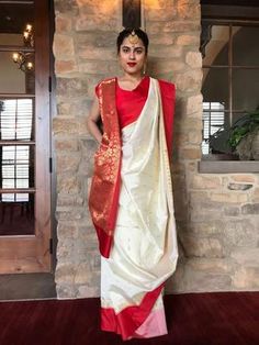 Bengal Silk Saree – Sarang Bangali Saree Style Saris, Bengali Fashion, Desi Things, Draping Styles, Bengali Culture, Ethnic Saree