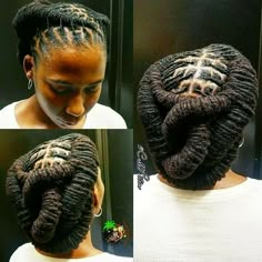 Long Loc Updo Styles Women, Dread Updos For Black Women, Locks Styles, Loc Ideas, Dreadlock Rasta, Loc Updo, Long Locs