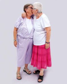 two older women standing next to each other