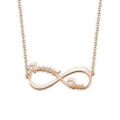 Simple yet eye-catching, the eternity necklace trend is quickly growing and you can get one for yourself, engraved with your choice of a name or two names, personalized just the way you want it. It's available in silver color, 18k Rose Gold Plated,18k Gold Plated and Black Gold Plated Silver. Time waits for no one, live your own style.Chain Type: O-chainMaterial: Copper Personalized Infinity Rose Gold Jewelry, Personalized Rose Gold Infinity Jewelry, Custom Name Infinity Necklace For Valentine's Day, Elegant Laser Engraved Necklaces For Mother's Day, Customized Infinity Name Necklace, Elegant Infinity Customized Name Necklace, Elegant Infinity Necklace With Custom Name, Infinity Shape Custom Name Necklace For Anniversary, Infinity Name Necklace For Anniversary Gift