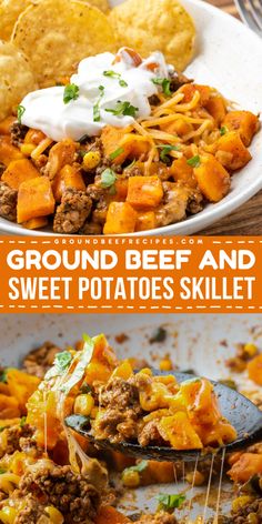 A main dish for dinner with a superfood boost! This one-pan ground beef recipe is a simple dinner idea. Not only is this easy ground beef and sweet potatoes skillet healthy, but it is also packed with Mexican flavors! Sweet Potato Skillet, Dinner With Ground Beef, Ground Beef Recipes For Dinner, Easy Family Dinners, Health Dinner Recipes, Skillet Meals