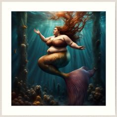 a painting of a mermaid with her hair blowing in the wind by corbi