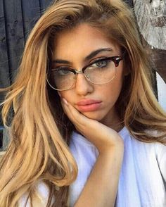 Half Frame Glasses, Balayage Blond, Womens Glasses Frames, Metal Frame Glasses, Women Eyeglasses