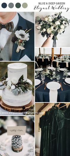 a collage of different wedding colors and details