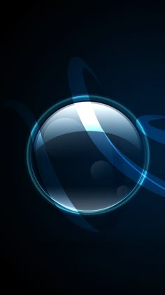 an abstract blue background with circles and lines in the center, on a black background