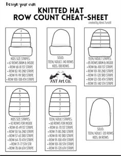 the instructions for how to knit a beanie hat