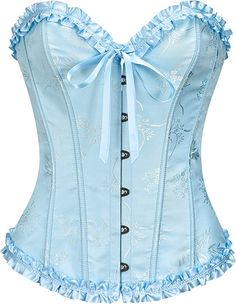 Bustier Top Corsets, Bustier Lingerie, Cinderella Costume, Top Bustier, Corset Shapewear, Top Corset, Corset Tops, Blue Corset