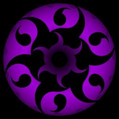 a purple and black circular design on a black background