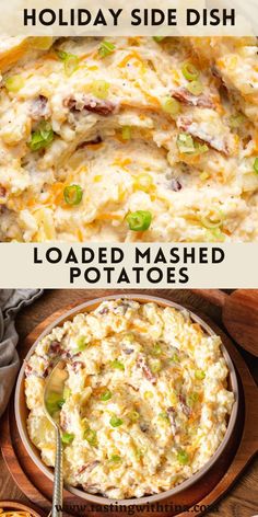 Loaded Mashed Potatoes Recipe, Potato Dishes Easy, Stuffed Mashed Potatoes, Best Mashed Potatoes, Easy Baked Chicken, Side Dishes Recipes, Mashed Potato Recipes