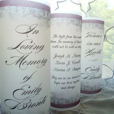 three wedding wine bottles sitting next to each other