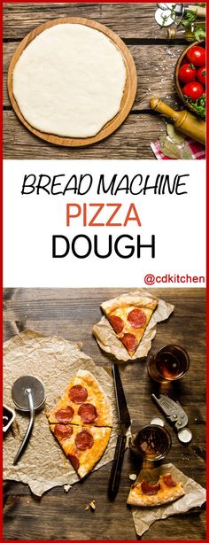 the homemade bread machine pizza dough is ready to be cut into slices and put on top