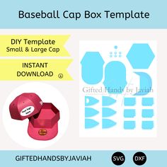 the baseball cap box template is shown