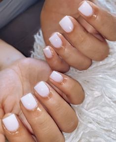 Cream Acrylic Nails Square, Short Cream Acrylic Nails, Short Cream White Acrylic Nails, Short French Nails Square White, Short White Croc French Tip Nails, Natural Nails Manicure, Gel Toe Nails, Hello Nails, Hard Nails