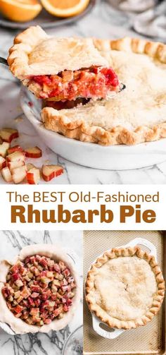 the best old - fashioned rhubarb pie recipe is so easy to make