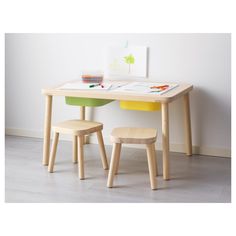 a table and two stools are shown on the instagram page for ikea