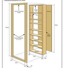 the measurements for a tall bookcase