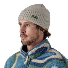 The Brodeo is a classic cuff beanie made with a recycled wool/recycled nylon blend. Fair Trade Certified™ sewn. DETAILS Hard-Working Yet Easy-Wearing Yarn Blend Warm and comfortable recycled wool/recycled nylon blend provides a snug fit that will loosen with wearRib-Knit Cuff 2½" rib-knit cuff traps heat and keeps your hat in placeOriginal Artwork Patagonia graphics are original works created both by our designers as well as freelance creativesFair Trade Certified™ Sewn Fair Trade Certified™ sew Casual Wool Beanie For Cold Weather, Casual Wool Beanie, Lightweight Winter Beanie, Casual Knitted Hats For Outdoor Activities, Wool Beanie For Outdoor Use, Winter Wool Hats For Outdoor Activities, Casual Wool Beanie, One Size Fits Most, Casual Wool Beanie One Size Fits Most, Classic Knitted Hats For Outdoor