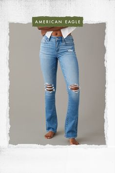 Stretch | Soft with an authentic denim look & juuust the right amount of stretch./True jean-like fabric that holds its shape./Won't bag out. Ever./Medium wash/Ripped Mom Fits, True Jeans, Adorable Clothes, 2024 Outfits, Spring Wear, Fashion Capsule, 90s Nostalgia, Fashion 2024, Clothing Inspiration