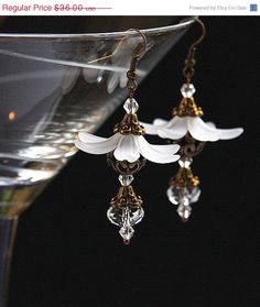 CIJ ChristmasInJuly SALE Snow White Bridal by KapKaDesign on Etsy, $30.60 Elegant White Czech Glass Beaded Earrings, Elegant White Beaded Earrings With Czech Glass, Elegant White Flower Shaped Beaded Earrings, Elegant Czech Glass Pierced Earrings, Elegant Flower Beaded Earrings For Wedding, Elegant Pierced Earrings With Czech Glass, Elegant Czech Glass Earrings For Party, Elegant Czech Glass Crystal Earrings, Elegant Czech Glass Flower Earrings