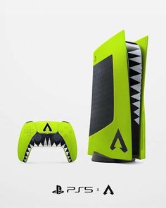 an image of a video game console and controller case with shark teeth on the side