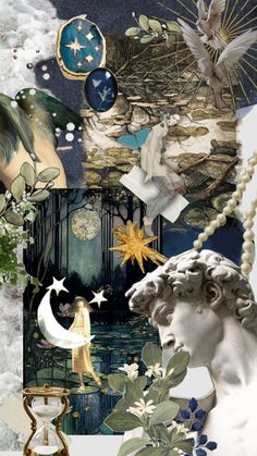 an artistic collage with many different things in it