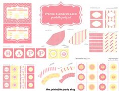 pink lemonade party printables