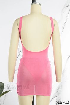 Olivia Mark - Pink Elegant Sleeveless Two Piece Set with Solid Patchwork and U Neck Design Stretch Tank Vest For Beach, Stretch Tank Vest For The Beach, Summer Stretch Sleeveless Vest, Stretch Tank Top For Beach, Fitted Sleeveless Tank Top For Beach Season, Sleeveless Stretch Tank Top For Beach, Stretch Sleeveless Tank Top For Vacation, Sleeveless Stretch Tank Top For Vacation, Fitted Sleeveless Summer Vest