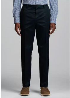 Elevate your wardrobe with the Traveler Collection Tailored Fit Pants, designed for ultimate comfort and sophistication. These sleek black dress slacks are perfect for formal events or the office, offering a blend of style and flexibility. *  Premium tailored fit ensures a sharp and polished look *  Sleek black color perfect for formal or professional settings *  Comfortable stretch fabric for easy movement throughout the day *  Wrinkle-resistant material, ideal for travel or busy lifestyles * Available in size 46X30, perfect for those looking for a tailored yet relaxed fit * Versatile pants suitable for pairing with dress shirts, blazers, or casual tops. Sleek Black Dress, Costume Noir, Dress Slacks, Fit Pants, Mens Trousers, Pants Black, Polished Look, Men's Pants, Workout Pants