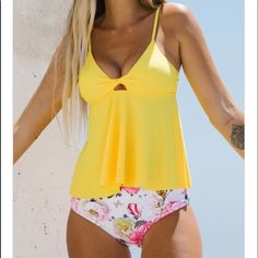 Reposhing This Item I Purchased From @Cnhopper3240. Loved It, But Ready To Rotate For Something New. Questions? Leave A Comment Below! Yellow Tankini, 125 Lbs, Cheap Swimsuits, Printed Tankini, Tankini Set, Tankini Swimsuits, Twist Front, Beach Wear, Lining Fabric