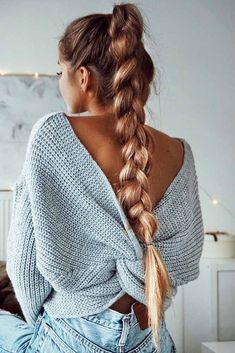 Trendy We Fryzurach, Fishtail Braid, Trending Hairstyles, Quick Hairstyles, Long Braids, Box Braids Hairstyles, Braid Styles, Hair Looks