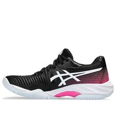 (WMNS) ASICS Netburner Ballistic FF 3 'Black Hot Pink' 1052A069-003 Asics Black Sneakers With Boost Midsole, Asics Pink Running Shoes For Streetwear, Pink Asics Running Shoes For Streetwear, Asics Black Training Running Shoes, Asics Black Running Shoes For Training, Black Asics Running Shoes For Training, Black Running Shoes With Boost Midsole For Tennis, Black Low-top Tennis Running Shoes, Sporty Black Tennis Running Shoes