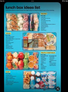 an image of lunch box ideas list