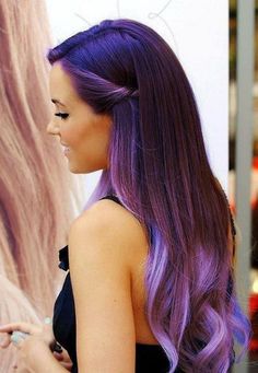 Trendy We Fryzurach, Purple Ombre Hair, Dip Dye Hair, Bold Hair Color, Hair Chalk, Hair Styles 2014, Ombre Hair Color, College Hacks