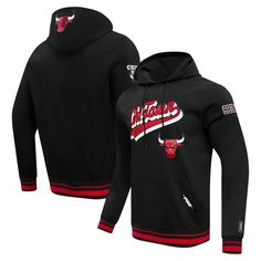 The Men's Pro Standard Black Chicago Bulls Script Tail Pullover Hoodie is the ultimate tribute to your unwavering Chicago Bulls fandom. Its heat-sealed fabric appliques with raised embroidery and chenille details proudly display the iconic Bulls logo, a symbol of basketball excellence. The midweight cotton construction provides warmth and comfort, making it perfect for cheering on your team in any weather. Whether you're at the United Center or watching from home, this hoodie will keep you conne