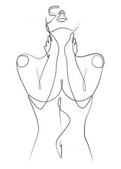 a line drawing of a woman's torso