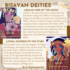 the story of bisayan deities and their meanings in english, arabic, and spanish