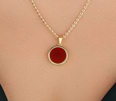 "Carnelian Necklace, Silver Carnelian Necklace, Carnelian Jewelry, Gold Carnelian Necklace, 14k Gold Carnelian Necklace, Gift For Her Material: 925K Sterling Silver / 14K Solid Gold Color: Gold / Silver / Rose Gold Chain Length: 14\"/ 15\"/16\"/17\"/ 18\"/ 19\"/20\"/ 22\" Gem Dimension: 12 mm With colors that capture the sunset, the Carnelian Energy Necklace is all about positive life choices. The delicate array of striking red and orange stones nudges you towards overcoming negative conditioning, washing away mental lethargy and inviting the Joie de Vivre back into your soul. \"Every day I am dressed in confidence and the courage to be my authentic self.\" How to Order Select the material, color, and chain length Order Processing Time Order Processing Time is between 1-3 business days Ord Elegant Carnelian Necklace With Polished Finish, Carnelian Pendant Necklace For Formal Occasions, Carnelian Pendant Necklace For Formal Events, Formal Carnelian Pendant Necklace, Red Carnelian Necklace With Polished Finish, Yellow Gold Carnelian Jewelry With Polished Finish, Red Carnelian Polished Necklace, Formal Orange Carnelian Necklace, Round Carnelian Necklaces With Polished Finish