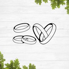 the word love is surrounded by leaves on a white wooden background with black outlines