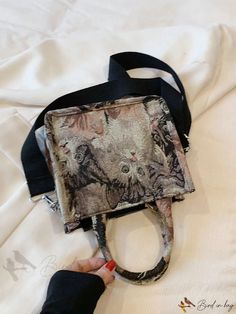 Bird in Bag - Womens Animal Print Retro Square Shoulder Bag with Assorted Patterns Square Shoulder Bag, Bird In Bag, Bag Bag, Square Bag, Acrylic Material, Animal Print, Plaid, Shoulder Bag, Square