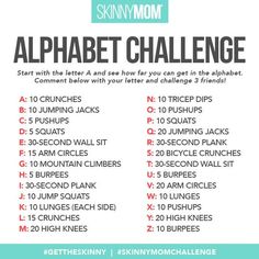 Alphabet Workout, Spell Your Name Workout, Workout Names, Alphabet Challenge, Challenge Group, Body Workout Plan, At Home Workout Plan, I Work Out, The Alphabet