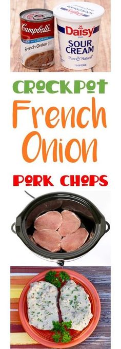 this is an image of french onion pork chops