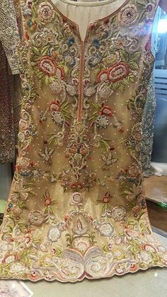 Buy Pakistani Wedding Party Dress in Golden Color with Pure Dabka Zari Pearls Nagh & Multi Threads Work, Visit Now : www.NameerabyFarooq.com or Call / Whatsapp : +1 732-910-542 Casual Bridal Dress, Pakistan Dress, Shadi Dresses, Pakistani Formal Dresses, Bridal Dresses Pakistan, Pakistani Wedding Outfits, Pakistani Fashion Party Wear, Wedding Party Dress, Pakistani Bridal Dresses