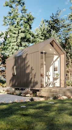 A minimalist tiny home designed for two to unlock your best life. Learn more about the Tiny Haus by clicking the link! Japanese Tiny House, Tiny House Builders, Tiny House Loft, Loft Bedroom, House Loft, Tiny House Bathroom, Exterior Cladding