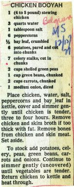 an old recipe for chicken boyah