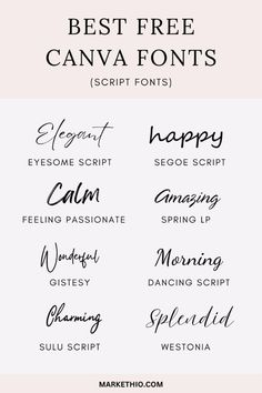 the 25 best free font styles to use for your website or blog page, including cursive and handwritten